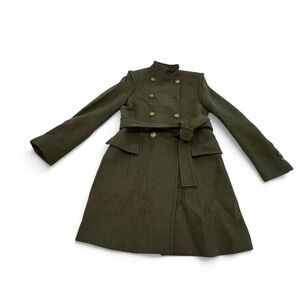 Zara Olive Green Belted Trench Coat